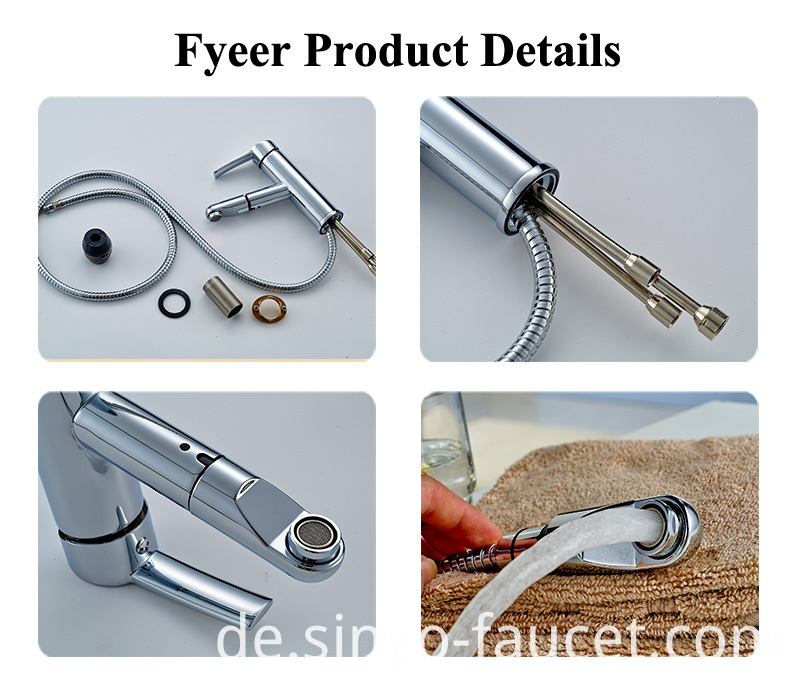 Pull out Brass Kitchen Sink Mixer Faucet (Q13003)